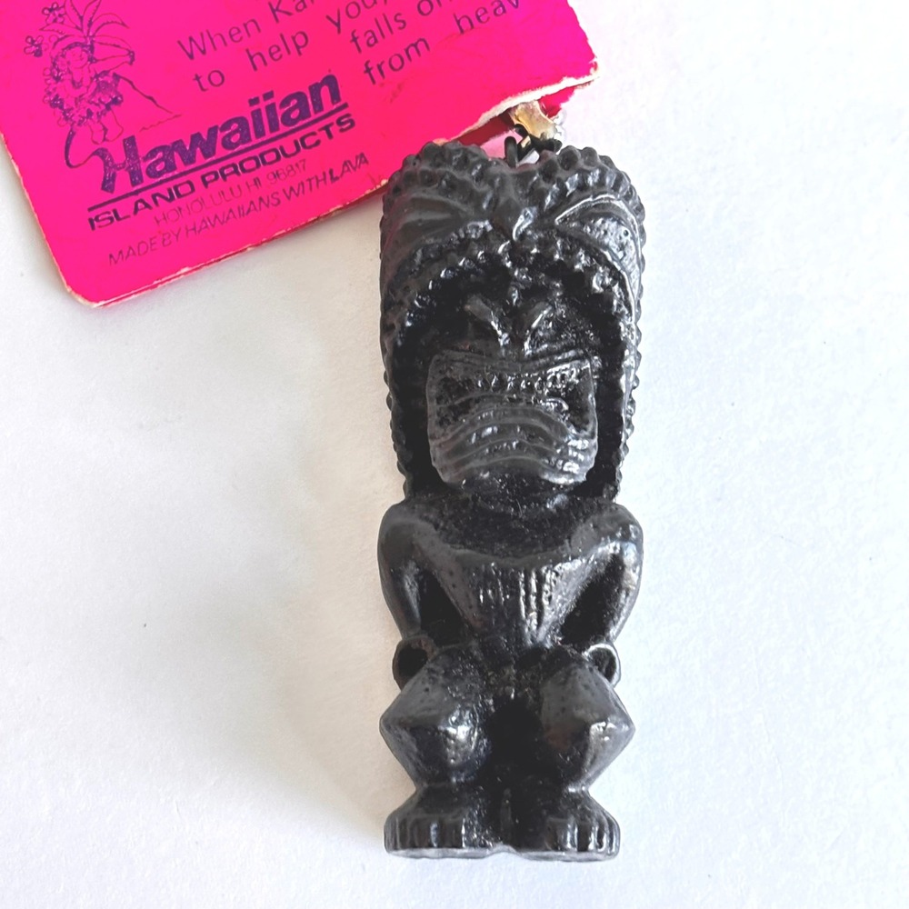 Vintage Hawaiian Island Products Kala Nui Money God‎ Lava Keychain New